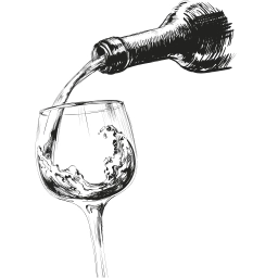 Verre à vin - illustration de la cave à vins du café de quartier convivial le Santeuil Café